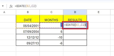 edate|Display blank cell when reference is blank usning =EDATE